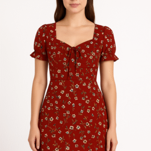 Rust Floral Mini Dress