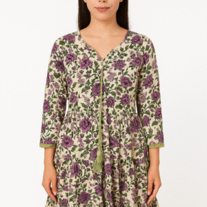 Ivory Floral Tiered Dress