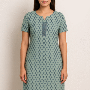 Teal Print Kurti
