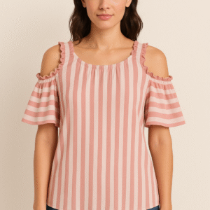 Striped Cold Shoulder Top