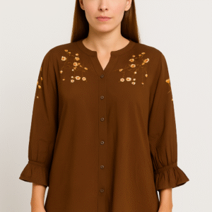 Brown Sleeve Top