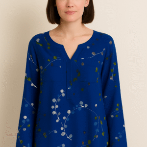 Royal Blue Floral Print Top