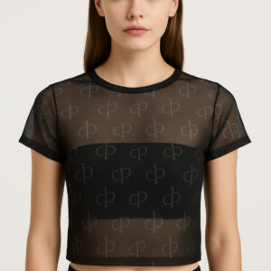 Logo Mesh Crop Top