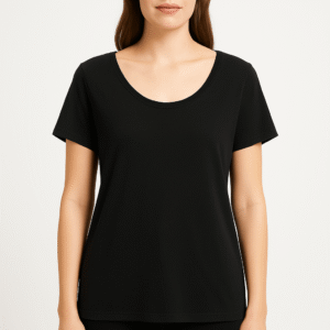 Black Scoop Neck T-shirt
