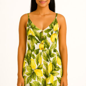 Lemon Print Mini Dress