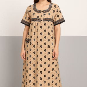 Beige cotton kaftan with