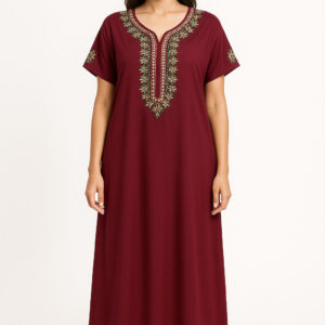 Maroon Embroidered Kaftan