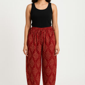 Maroon ethnic printed pants