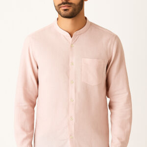 Men’s blush pink mandarin shirt