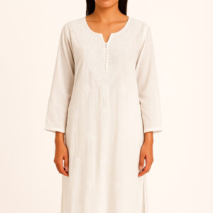 Women’s white straight kurta
