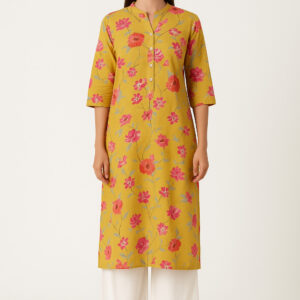 Mustard Floral Kurta
