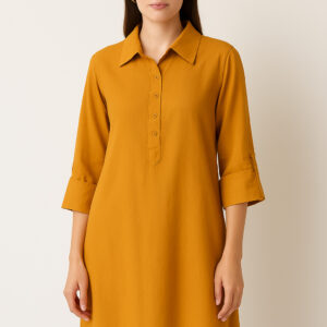 Mustard Cotton Kurta