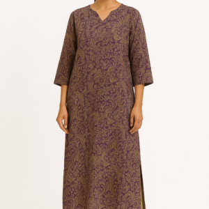 Purple Printed Straight Kurta