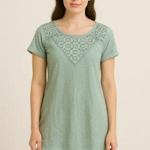 Crochet Yoke Mint Tunic