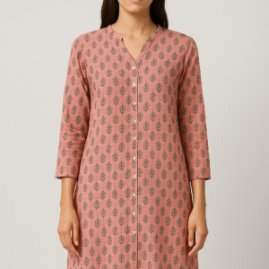 Blush Pink Printed Straight Kurta