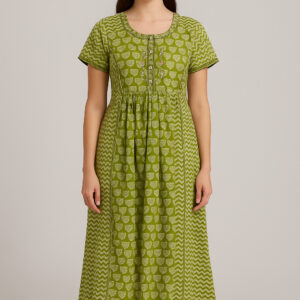 Olive Leaf Cotton Nightdress