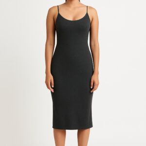 Charcoal Ribbed Bodycon Dress