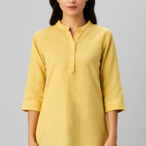 Mustard Yellow Cotton Kurti
