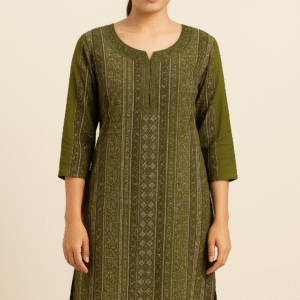 Olive Printed Kurta