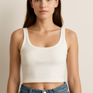 White Cotton Crop Tank