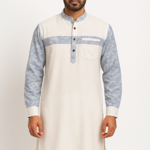 Ivory & Sky Blue Kurta