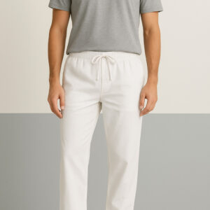 White Cotton Lounge Pants